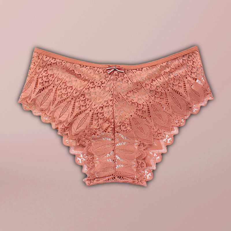 Sexy High Waist Geometry Pattern Nylon Panties - Pink purple / S