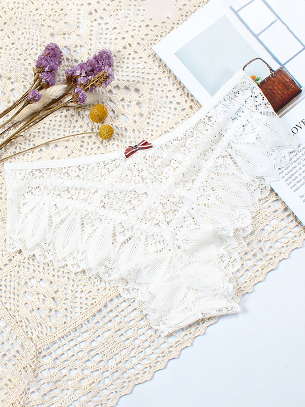 Sexy High Waist Geometry Pattern Nylon Panties - Raw white off white / S