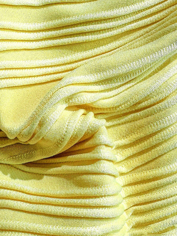 Textured yellow fabric with high elasticity for Sexy Starfish Shell Tassel Swimsuit Bikini