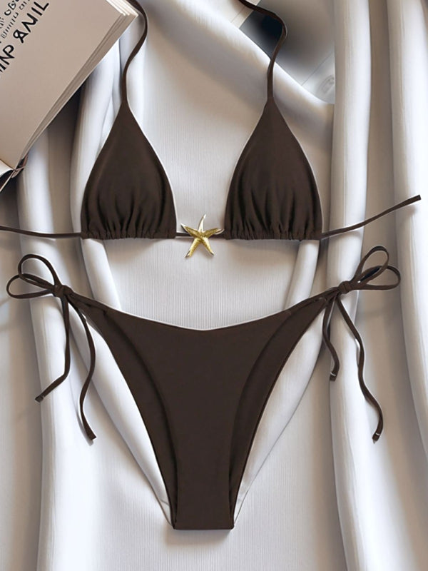 Sexy starfish strappy bikini - Coffee / S