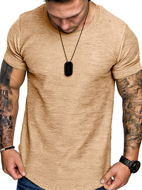 Short-sleeved T-shirt bamboo cotton solid color round neck T-shirt men’s bottoming shirt