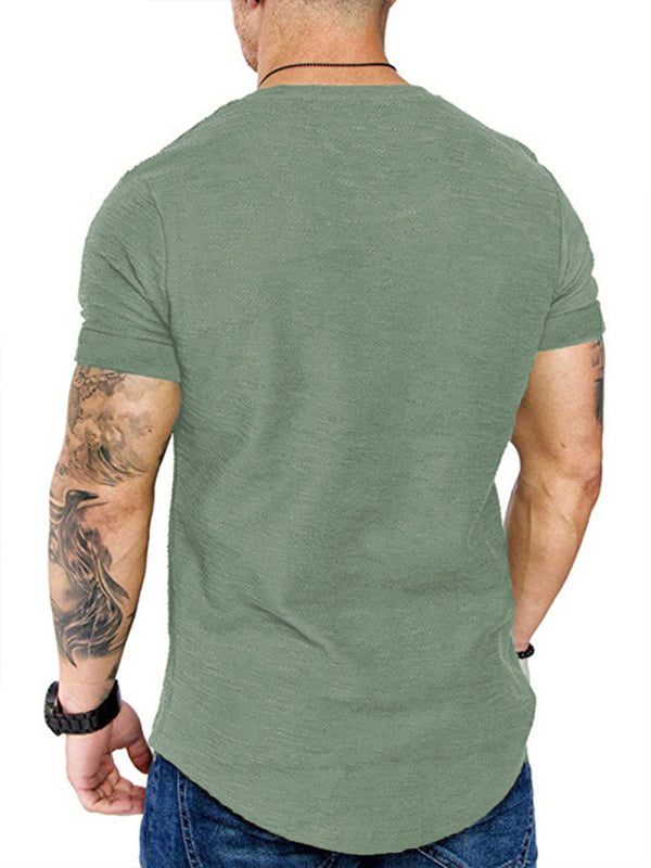 Short-sleeved T-shirt bamboo cotton solid color round neck T-shirt men’s bottoming shirt