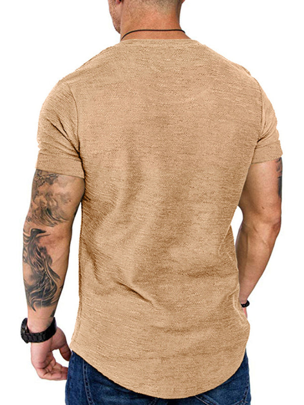 Short-sleeved T-shirt bamboo cotton solid color round neck T-shirt men’s bottoming shirt