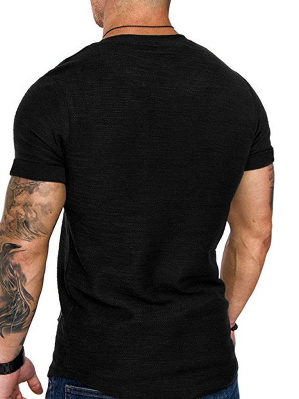 Short-sleeved T-shirt bamboo cotton solid color round neck T-shirt men’s bottoming shirt