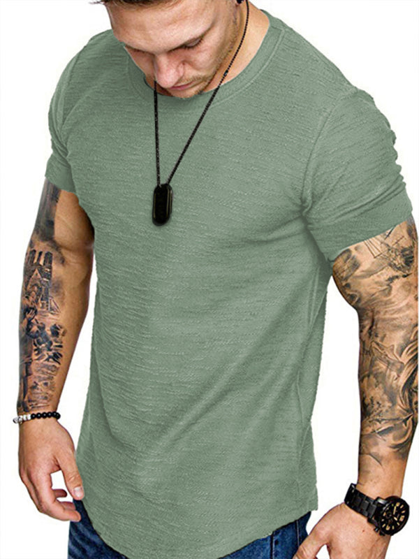 Short-sleeved T-shirt bamboo cotton solid color round neck T-shirt men’s bottoming shirt