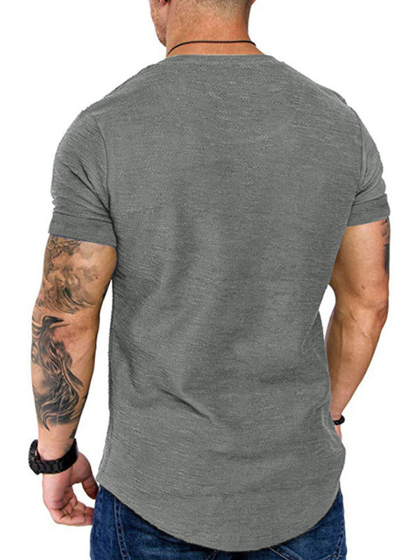 Short-sleeved T-shirt bamboo cotton solid color round neck T-shirt men’s bottoming shirt