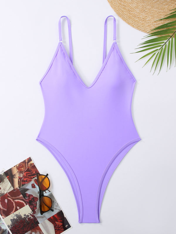 Simple Women’s One-Piece Swimsuit