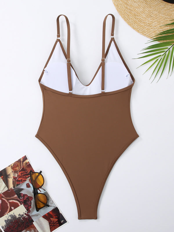 Simple Women’s One-Piece Swimsuit
