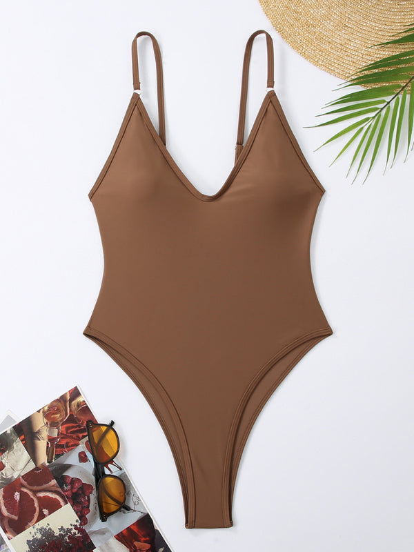 Simple Women’s One-Piece Swimsuit