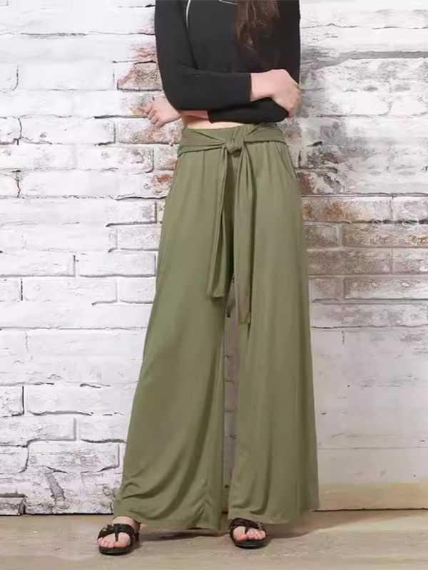 Solid color drapey wide-leg pants casual and versatile soft and comfortable yoga pants