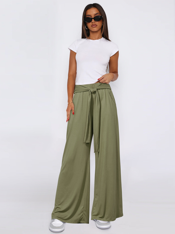 Solid color drapey wide-leg pants casual and versatile soft and comfortable yoga pants