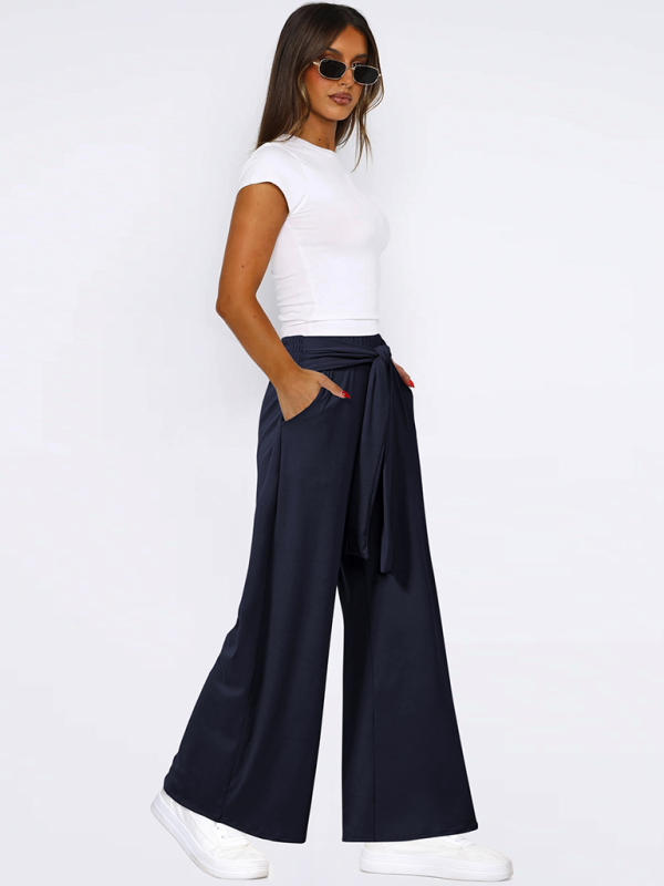 Solid color drapey wide-leg pants casual and versatile soft and comfortable yoga pants
