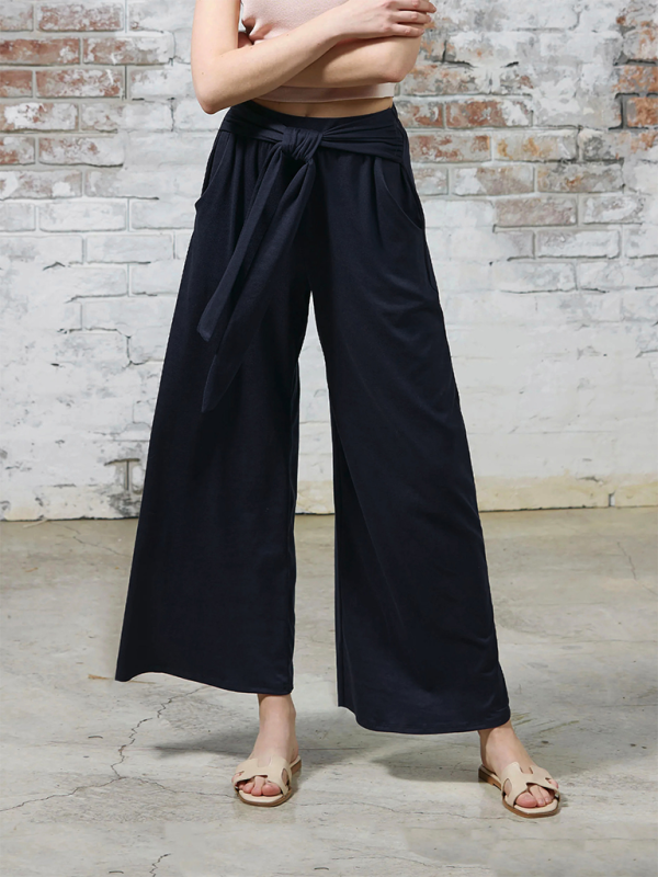 Solid color drapey wide-leg pants casual and versatile soft and comfortable yoga pants - Champlain color / S