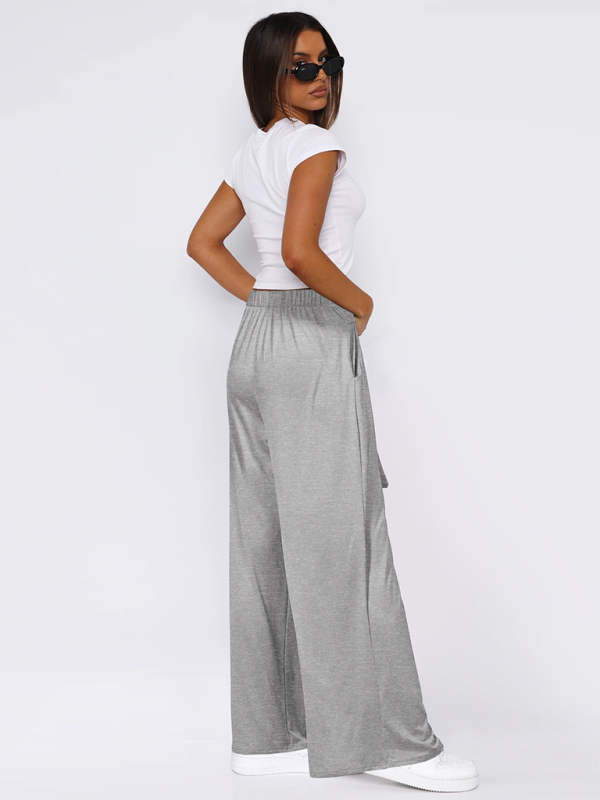 Solid color drapey wide-leg pants casual and versatile soft and comfortable yoga pants