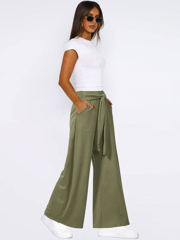Solid color drapey wide-leg pants casual and versatile soft and comfortable yoga pants