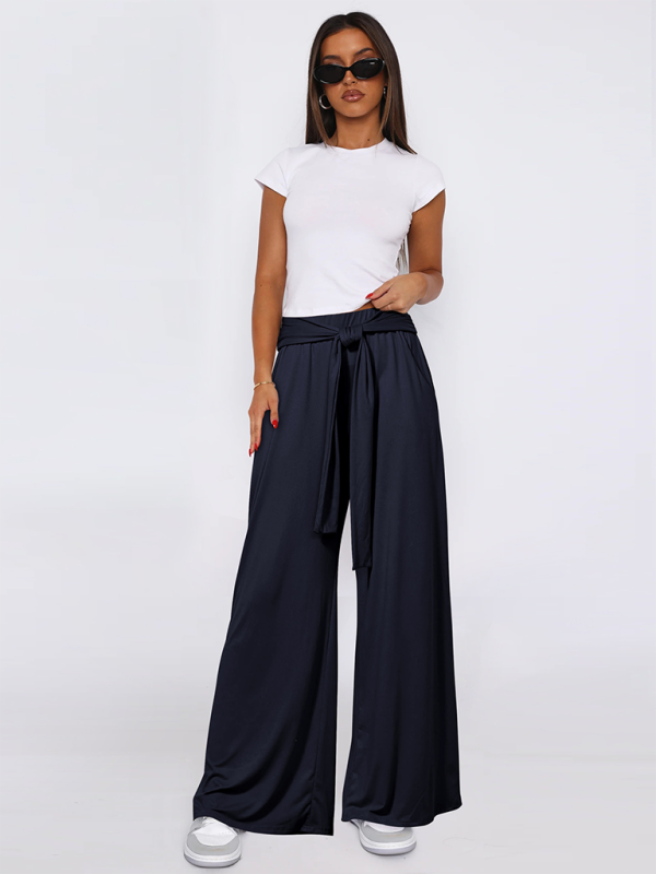 Solid color drapey wide-leg pants casual and versatile soft and comfortable yoga pants