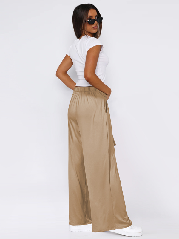Solid color drapey wide-leg pants casual and versatile soft and comfortable yoga pants