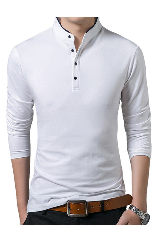 Solid Long Sleeve Large Men’s T-Shirt - Raw white off white / S