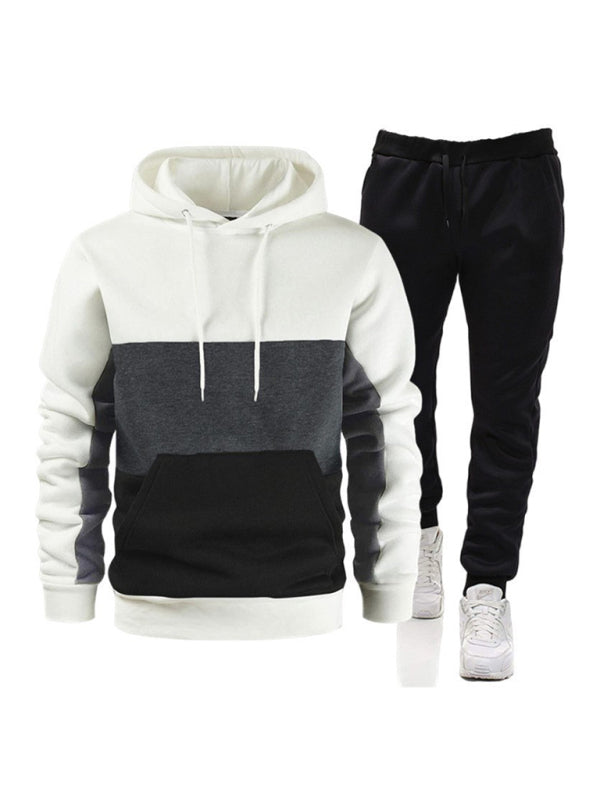 Spliced color men’s hoodie sweatshirt loose casual suit - Pattern5 / S
