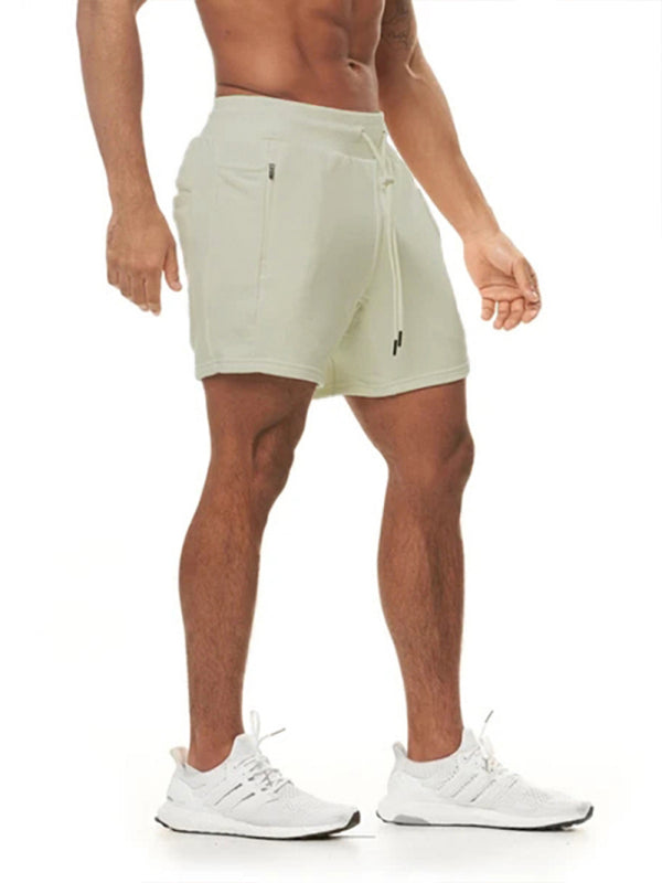 Sports Gym Shorts Men’s Multi Pocket Hanging Towel Running Training Pants Cotton