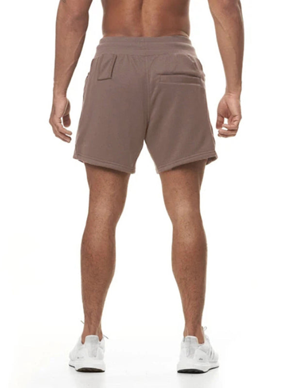 Sports Gym Shorts Men’s Multi Pocket Hanging Towel Running Training Pants Cotton