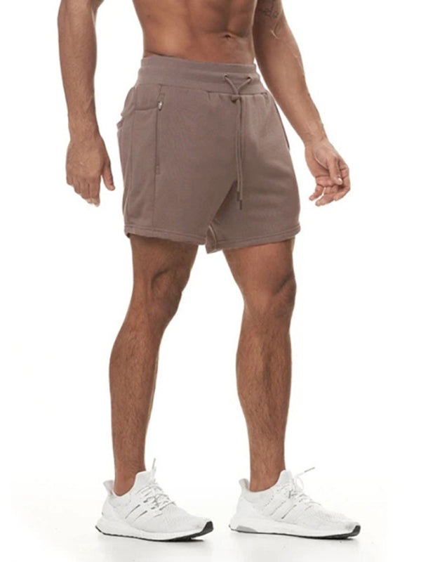 Sports Gym Shorts Men’s Multi Pocket Hanging Towel Running Training Pants Cotton