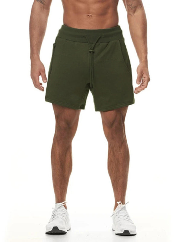 Sports Gym Shorts Men’s Multi Pocket Hanging Towel Running Training Pants Cotton