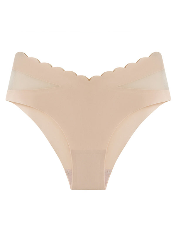 Spring-Summer Women’s Knit Self Design Lace Panties - Cracker khaki / S