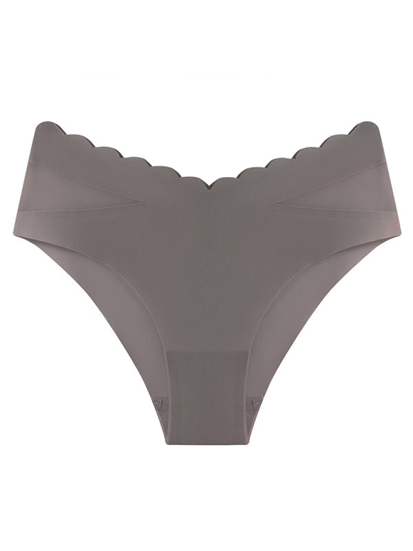Spring-Summer Women’s Knit Self Design Lace Panties - Grey / S