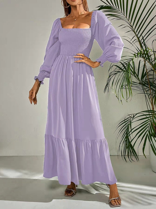 Square Neck Sleeveless Maxi Dress - Purple / XS