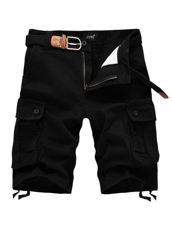 Straight Leg Cropped Pants Men’s Loose Casual Pants Outdoor Sports Cargo Shorts (Without Belt)