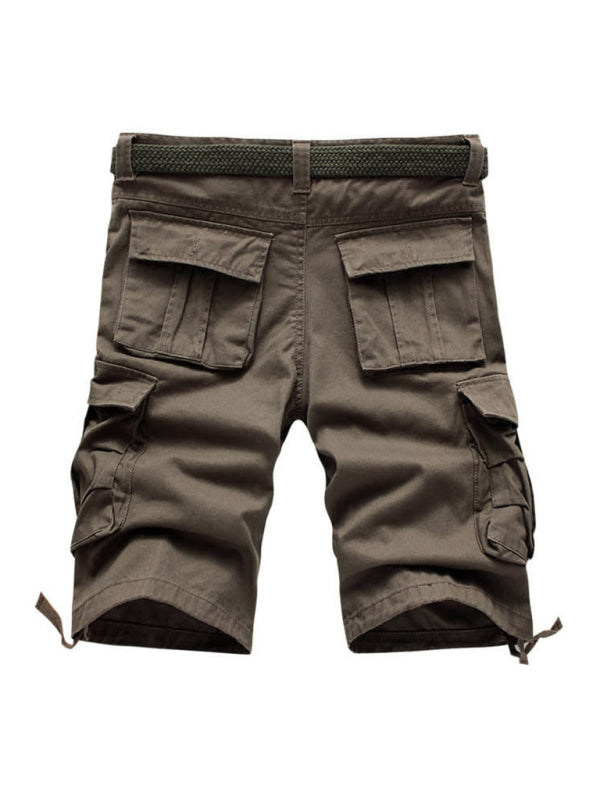 Straight Leg Cropped Pants Men’s Loose Casual Pants Outdoor Sports Cargo Shorts (Without Belt)