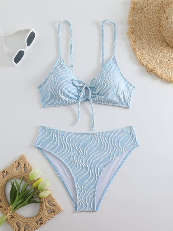 Stripe print bikini - Clear blue / S