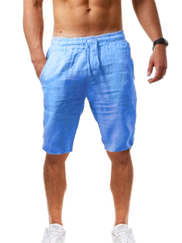 Summer Large Size Loose Linen Breathable Cropped Pants Men’s Sports Casual Pants
