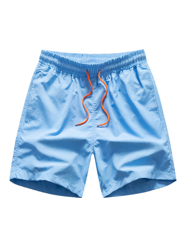 Summer quick-drying shorts men’s quarter pants loose beach pants - Blue / S