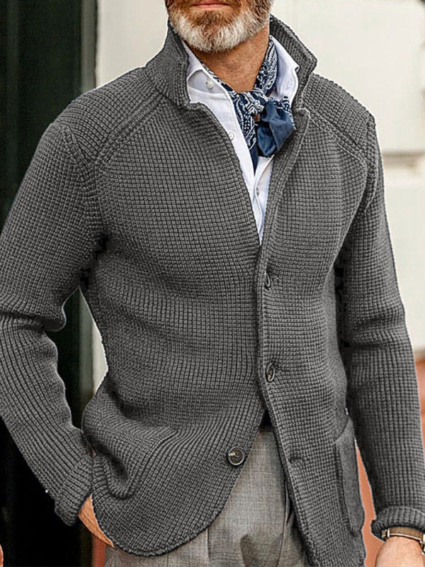 Sweater Winter Sweater Stand Collar Cardigan Foreign Trade Men’s Knitted Jacket