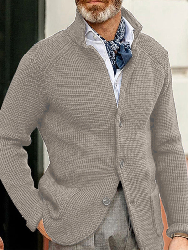 Sweater Winter Sweater Stand Collar Cardigan Foreign Trade Men’s Knitted Jacket