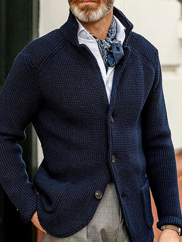 Sweater Winter Sweater Stand Collar Cardigan Foreign Trade Men’s Knitted Jacket
