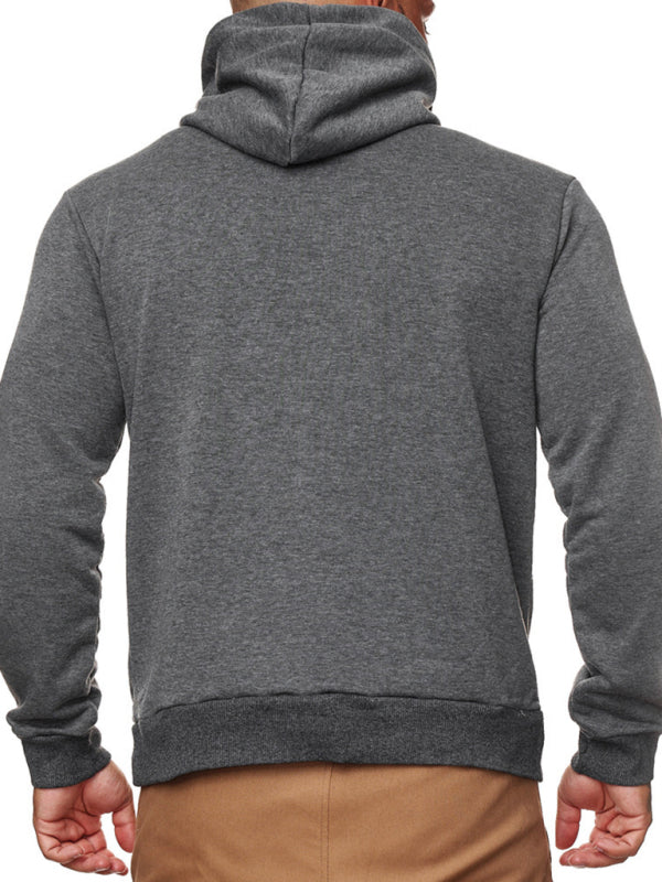 Gray hooded sweatshirt from Men’s Sweatshirt Mask with long sleeves and casual style