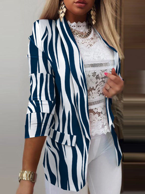 Tie-dye OL temperament professional slim top blzer - Pattern3 / S