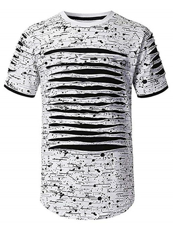 Trendy Flowery Round-Necked T-Shirts Street Men’S Wear