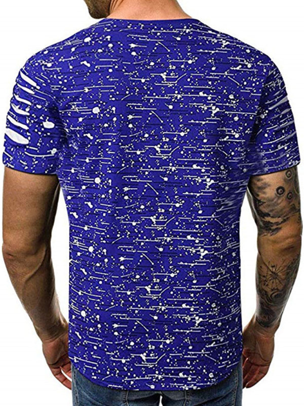 Trendy Flowery Round-Necked T-Shirts Street Men’S Wear