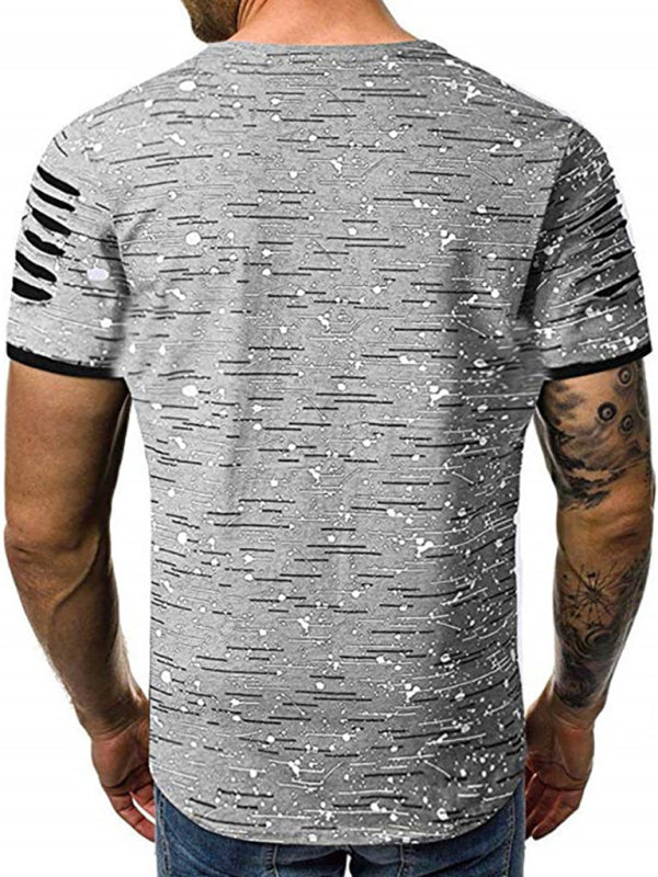 Trendy Flowery Round-Necked T-Shirts Street Men’S Wear