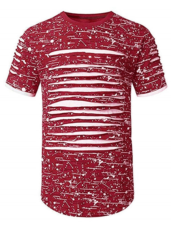 Trendy Flowery Round-Necked T-Shirts Street Men’S Wear