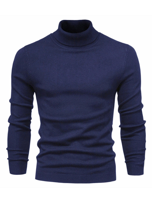 Turtleneck Men’s Pullover Sweater Casual Knitwear - Blue / S