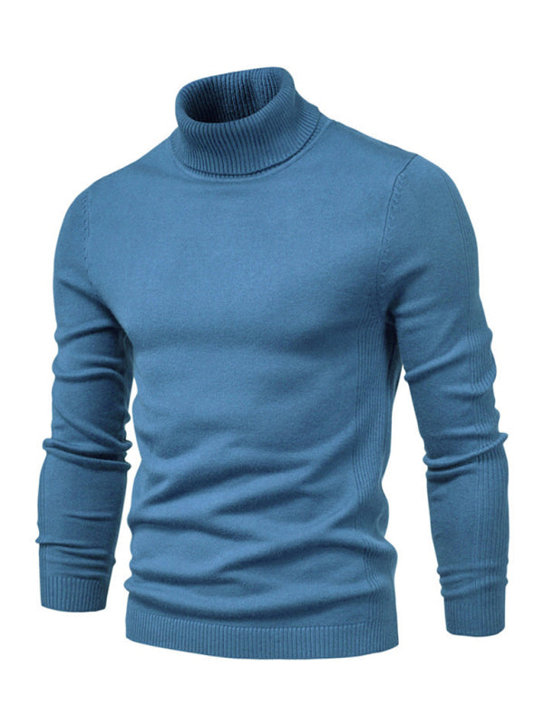 Turtleneck Men’s Pullover Sweater Casual Knitwear - Clear blue / S
