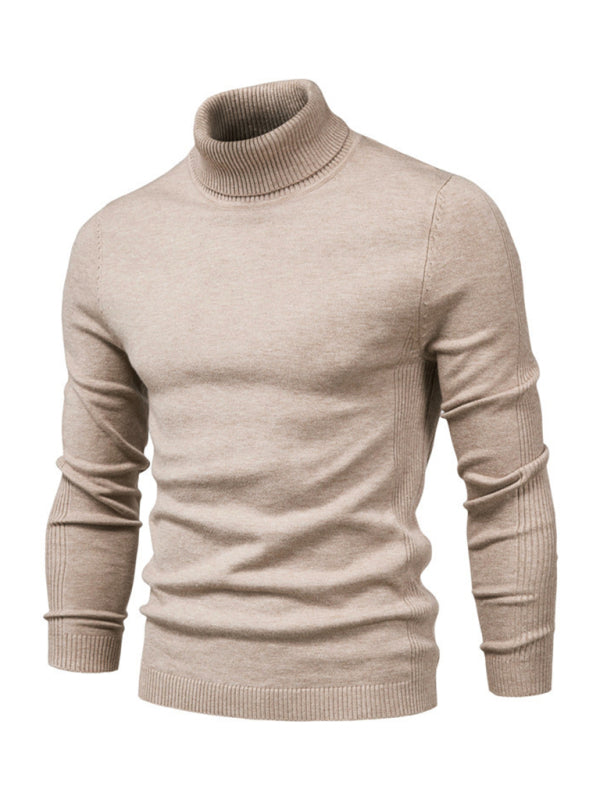 Turtleneck Men’s Pullover Sweater Casual Knitwear - Khaki / S
