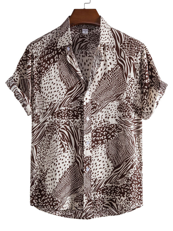 Vacation Floral Men’s Casual Short Sleeve Floral Shirt - Pattern3 / M