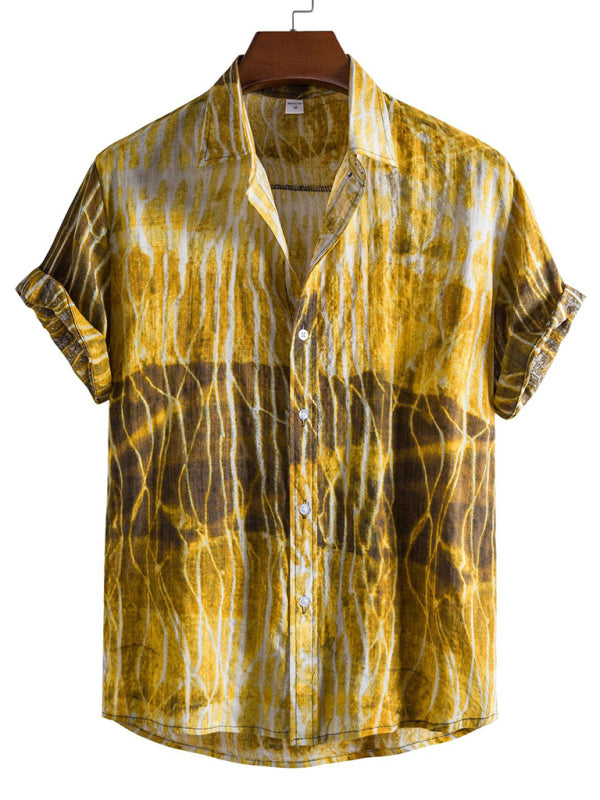 Vacation Floral Men’s Casual Short Sleeve Floral Shirt - Pattern4 / M