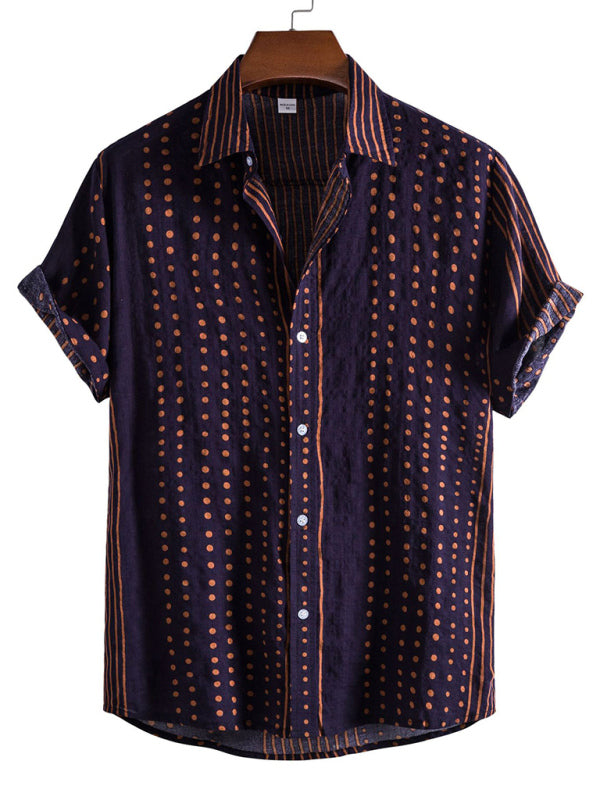 Vacation Floral Men’s Casual Short Sleeve Floral Shirt - Pattern5 / M